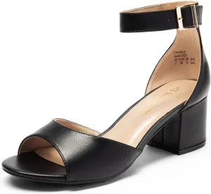 DREAM PAIRS Womens Heel Ssandals, Chunkle Fashion Low Heel Pump Ankle Strap Dress Sandal