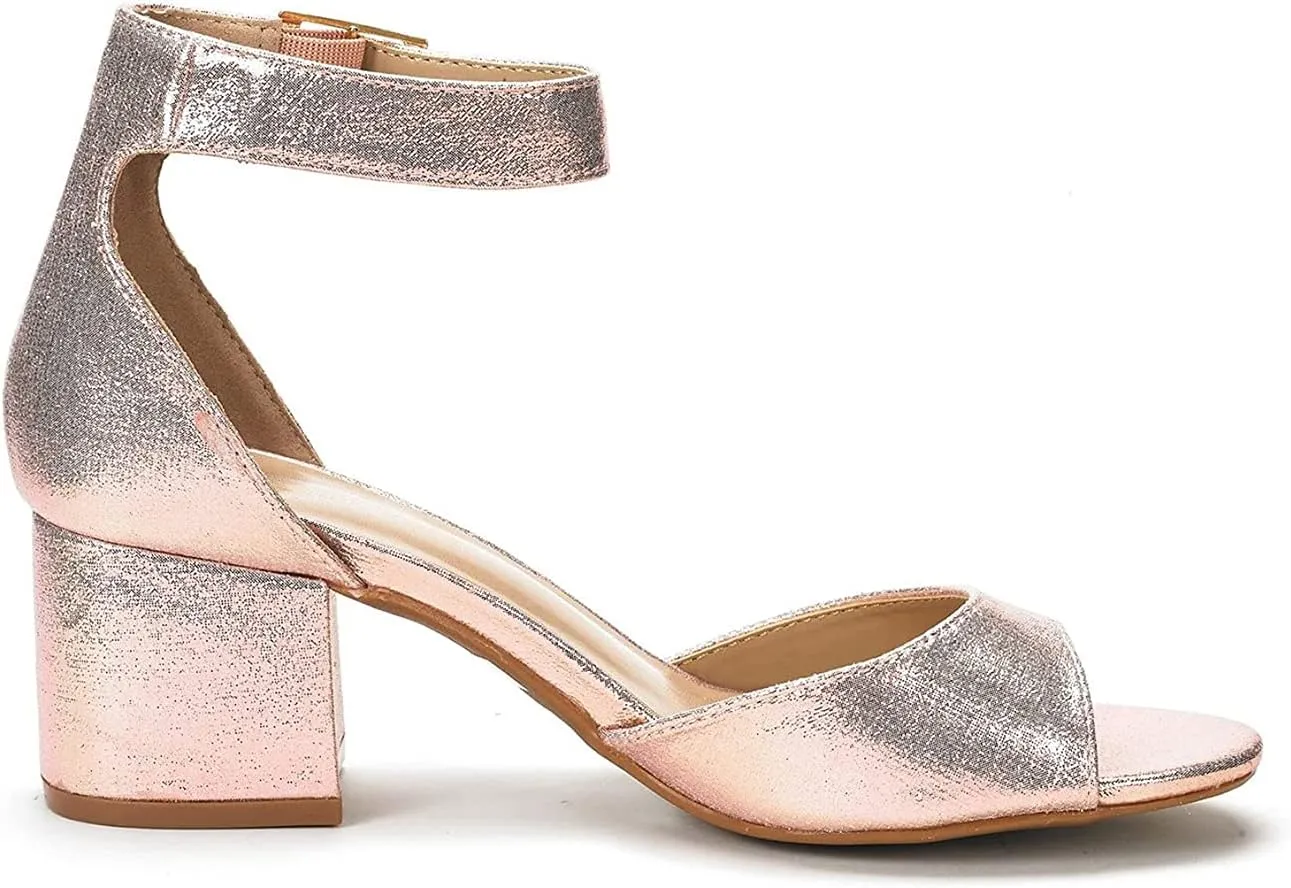 DREAM PAIRS Womens Heel Ssandals, Chunkle Fashion Low Heel Pump Ankle Strap Dress Sandal