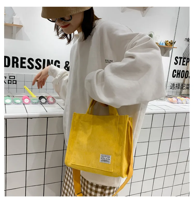 DUNNMALL Corduroy  New Small Square Bag Fashion Women's Bags Foreign Trade Trendy Hand-Carrying Bag Single Shoulder Crossbody Bag Cross-Border
