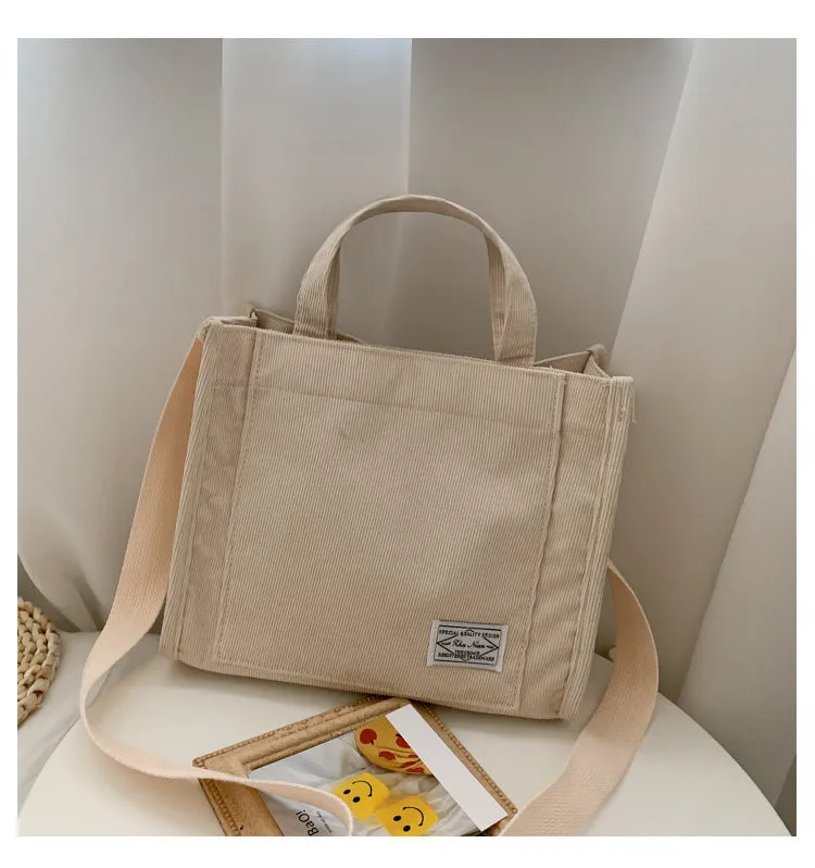 DUNNMALL Corduroy  New Small Square Bag Fashion Women's Bags Foreign Trade Trendy Hand-Carrying Bag Single Shoulder Crossbody Bag Cross-Border