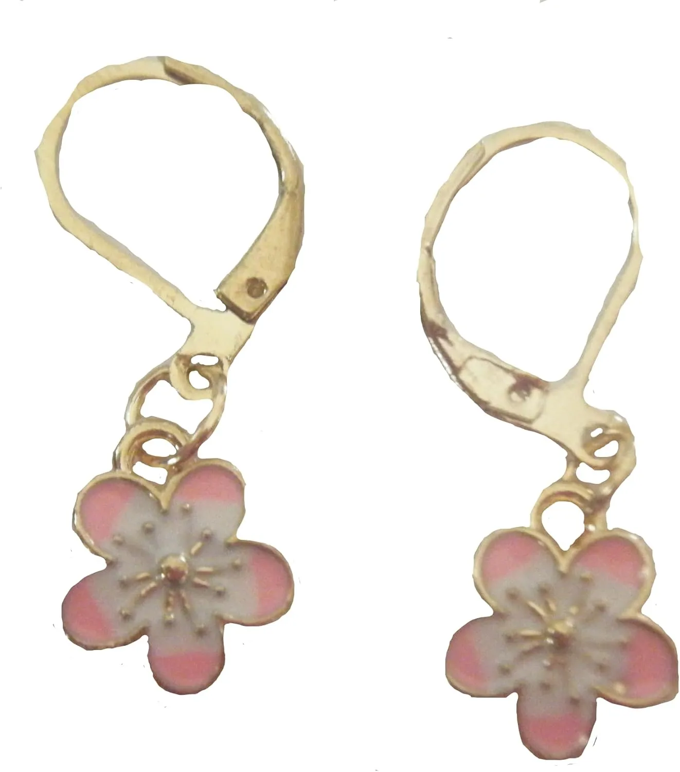 Earrings, Eurowire Gold Plated Pink Enamel Flower Dangle Earrings