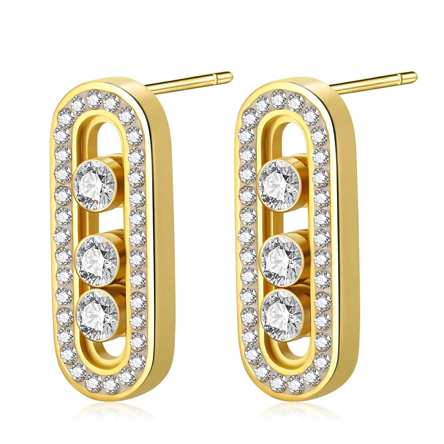 Earrings for Women Handmade Stud Earrings for Women Trendy Stainless Steel Stud Earrings for Women's Flat Back Earrings for Women, Men, and Girls Gold Fashionable Stylish Earring Studs