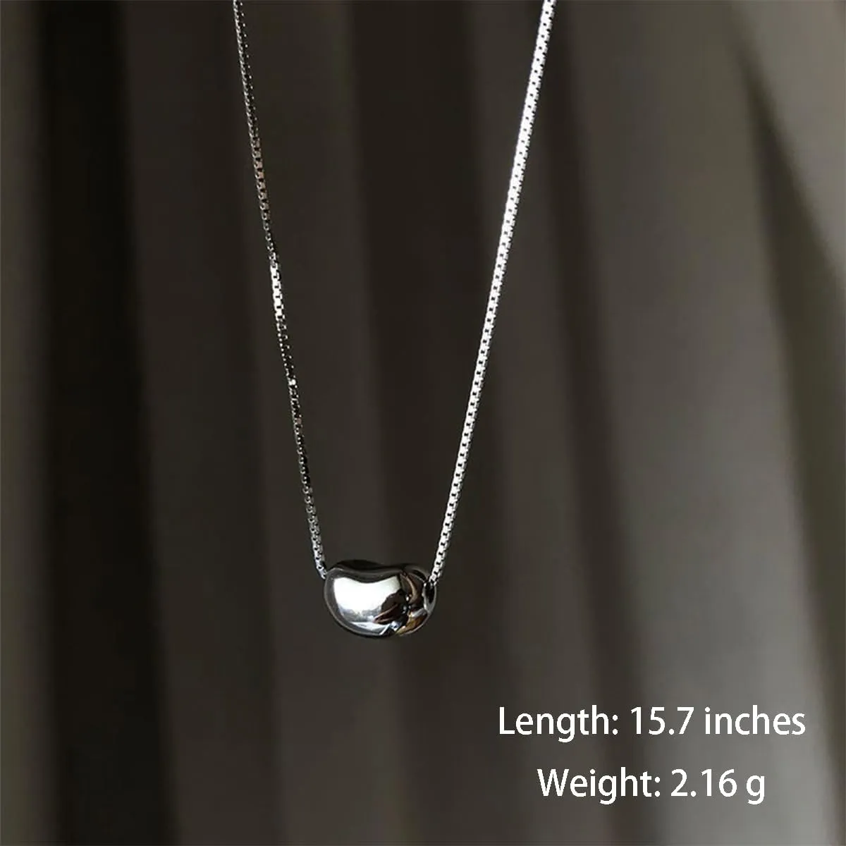 eartif Bean Pendant Necklace For Women Charm Kidney Bean Long Necklaces Trendy Cute For Teen Girls Jewelry Gift Summer Necklaces.