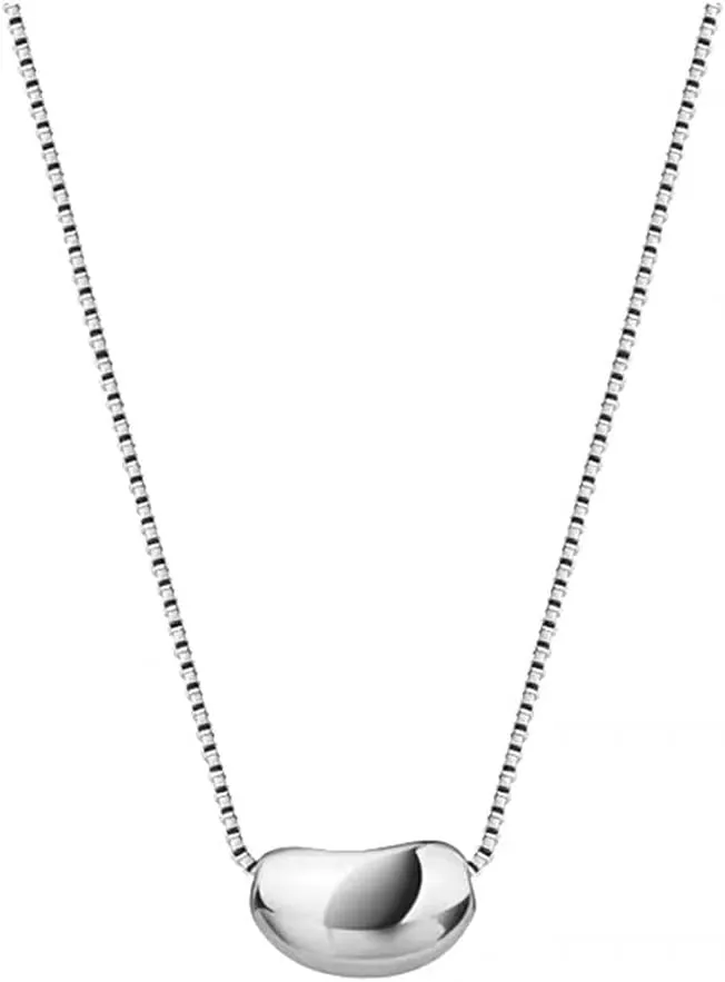 eartif Bean Pendant Necklace For Women Charm Kidney Bean Long Necklaces Trendy Cute For Teen Girls Jewelry Gift Summer Necklaces.