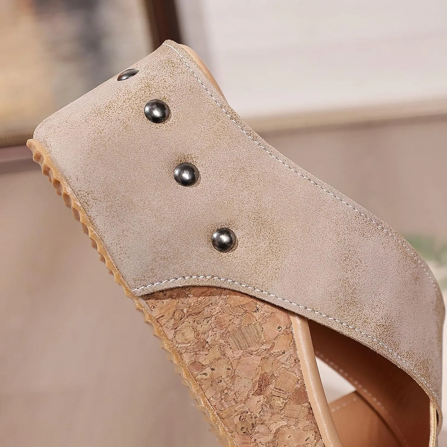 Eduavar Sandals for Women 2025 Womens Sandals Platform Slip on Espadrille Wedges Slides Open Toe Soft Summer Beach Shoes