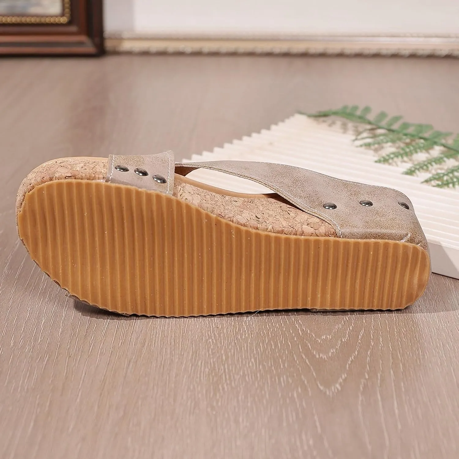 Eduavar Sandals for Women 2025 Womens Sandals Platform Slip on Espadrille Wedges Slides Open Toe Soft Summer Beach Shoes