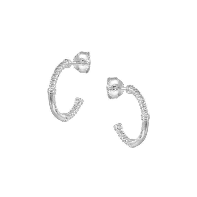 Effortless Elegance: 925 Silver French Minimalist Circle Twist Hoop Earrings (silver)