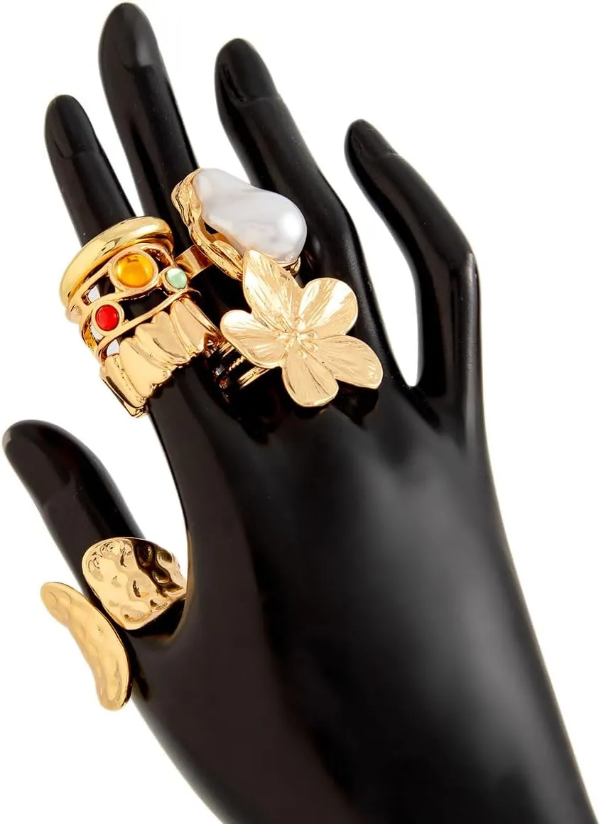 Elegant Gold Rings for Women Stackable & Knuckle Gold Rings Hypoallergenic Chunky Gold Rings for Women Adjustable Midi Rings Elegant Dainty Rings Jewelry for Women