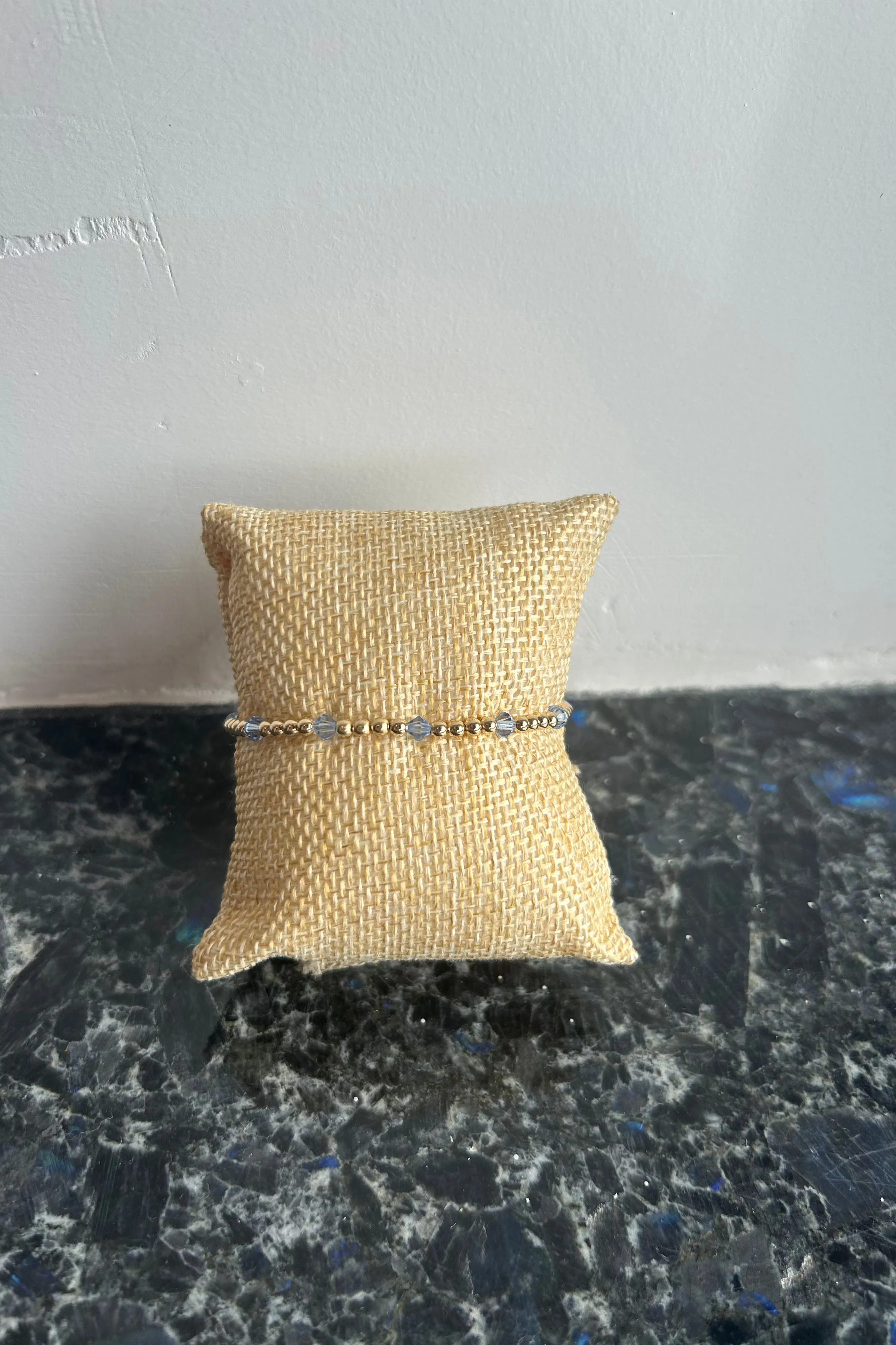 ellie gold filled swarowski crystal bracelet - light sapphire