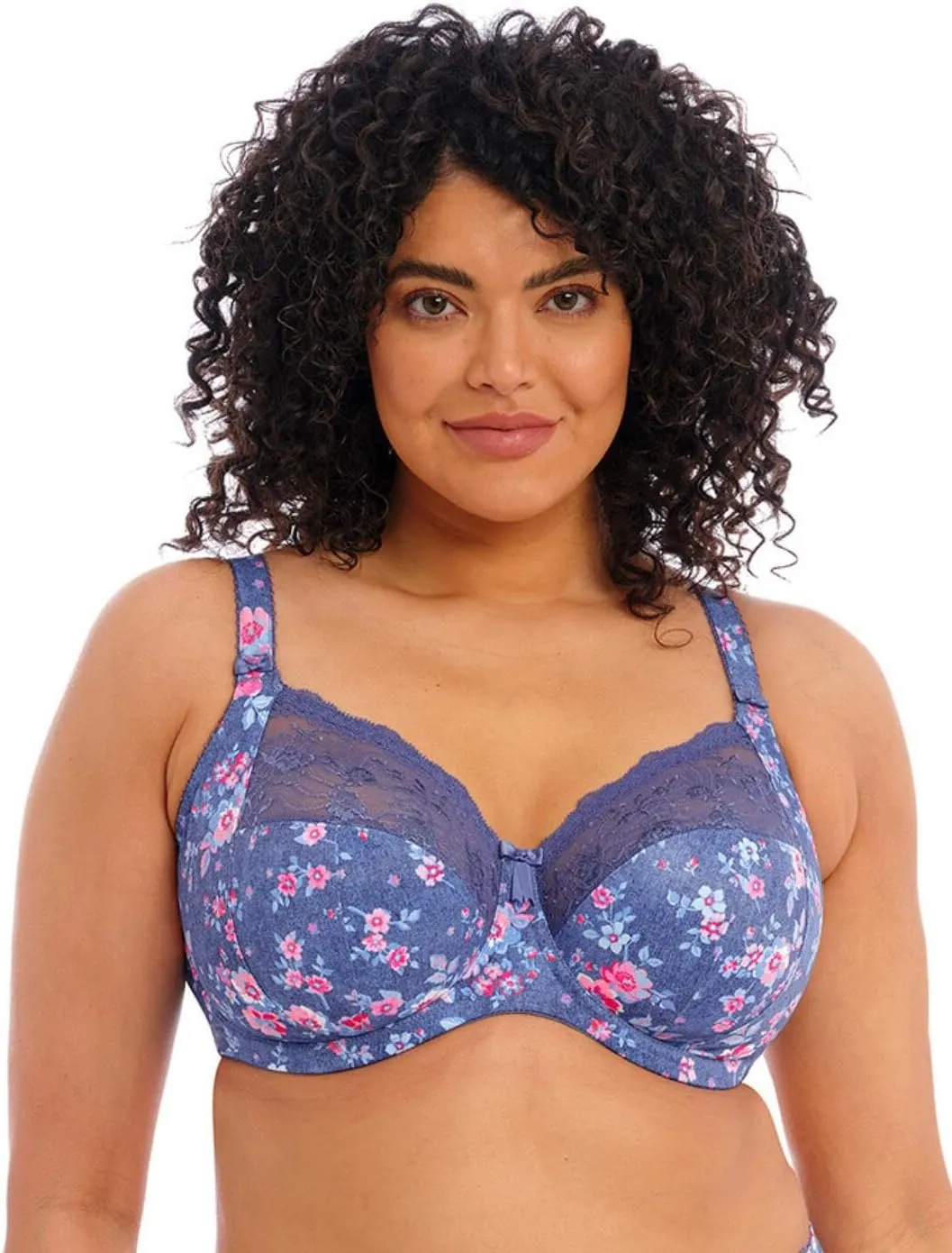 Elomi Morgan Side Support Bra 38J, Denim Floral