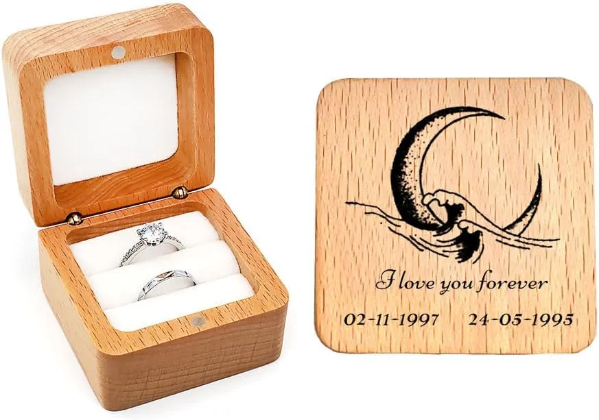 Engraved His & Hers Matching Purple CZ Heart Tungsten Wedding Rings Set, Size 5-13
