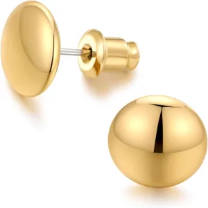 FAMARINE Dot Earrings Gold Silver Stud Earrings for Women Flat Round Earrings Minimalist Earrings