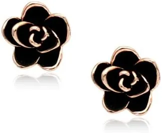 Fashion Jewelry - 18K Rose Gold Plated Flower Stud Earrings