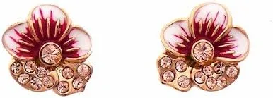 Fashion Jewelry - 18K Rose Gold Plated Flower Stud Earrings