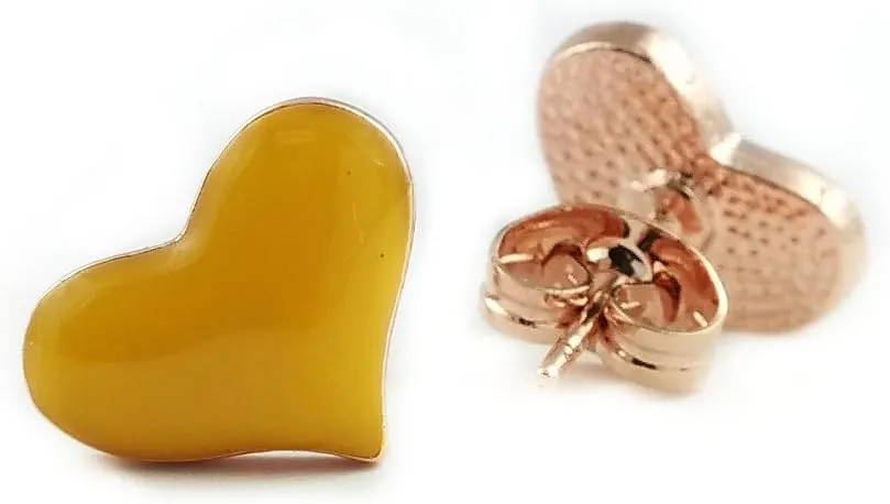 Fashion Jewelry - 18k Rose Gold Plated Heart Stud Earrings