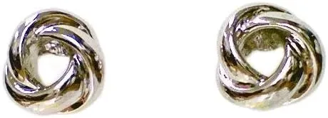Fashion Jewelry - 18K White Gold Plated Knot Stud Earrings