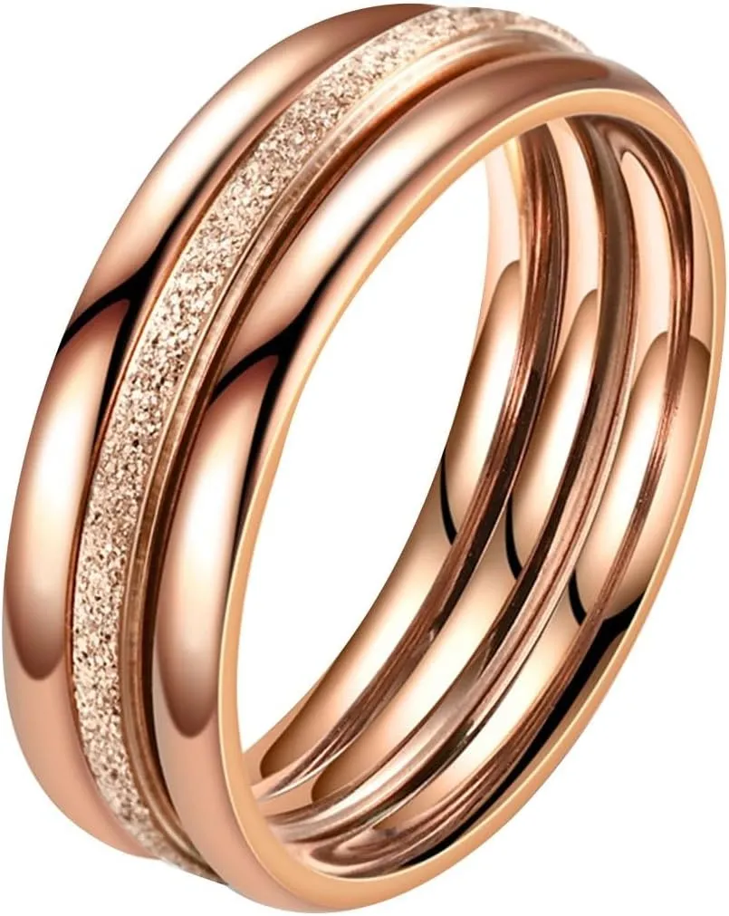 FashionEngagement Bands Sets for Women,Dainty Gold Plated Stacking Rings Pack Minimalist Anniversary Jewelry Accessory
