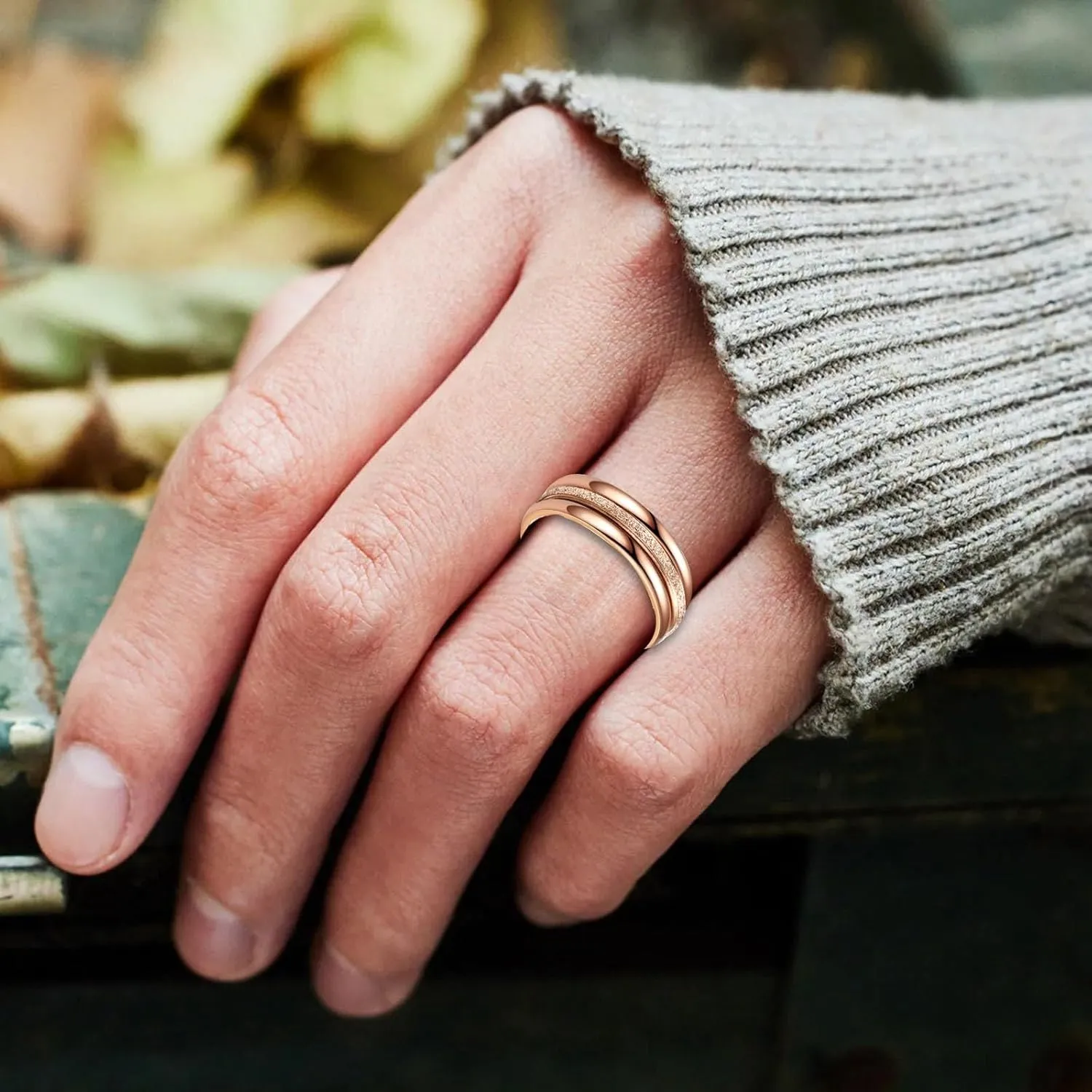 FashionEngagement Bands Sets for Women,Dainty Gold Plated Stacking Rings Pack Minimalist Anniversary Jewelry Accessory