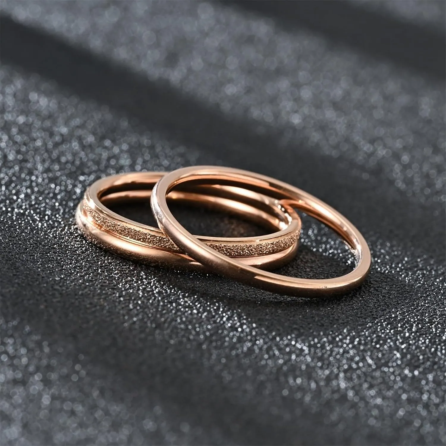 FashionEngagement Bands Sets for Women,Dainty Gold Plated Stacking Rings Pack Minimalist Anniversary Jewelry Accessory