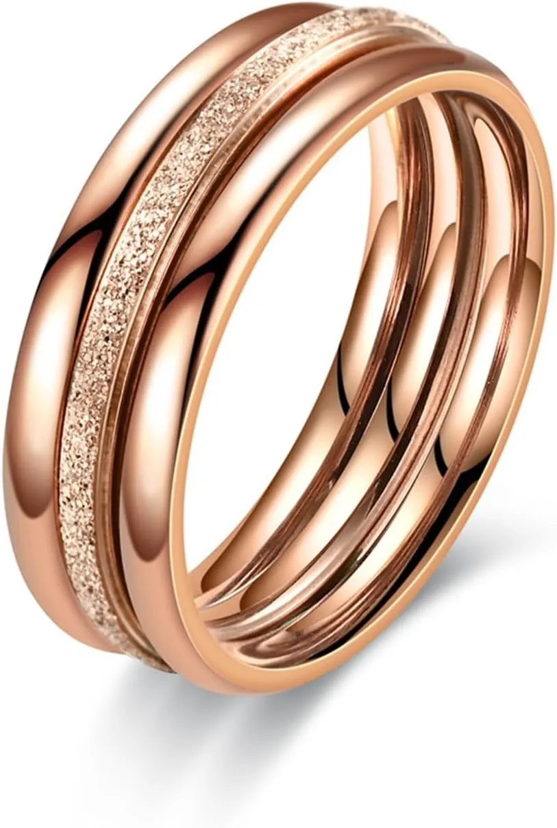FashionEngagement Bands Sets for Women,Dainty Gold Plated Stacking Rings Pack Minimalist Anniversary Jewelry Accessory