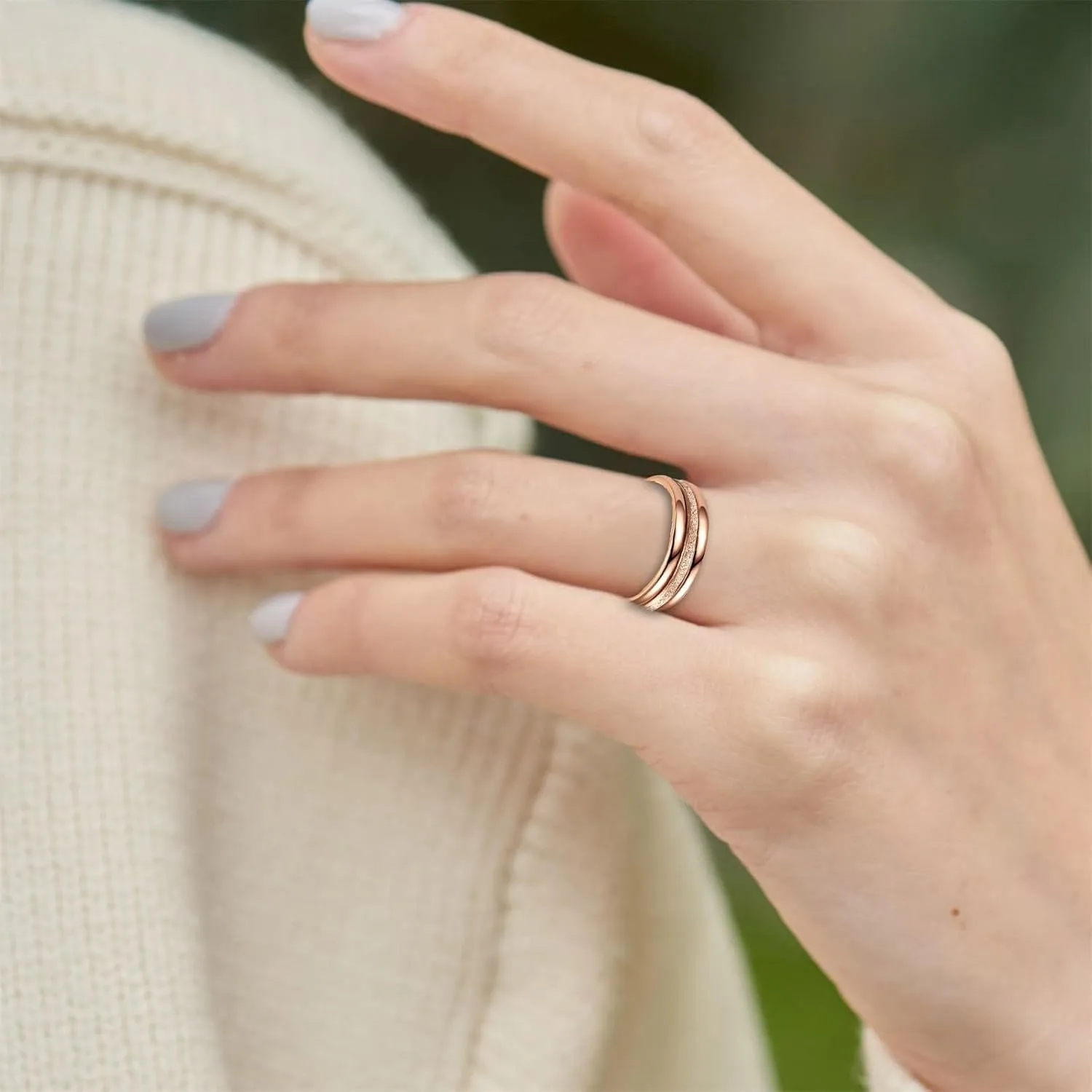 FashionEngagement Bands Sets for Women,Dainty Gold Plated Stacking Rings Pack Minimalist Anniversary Jewelry Accessory