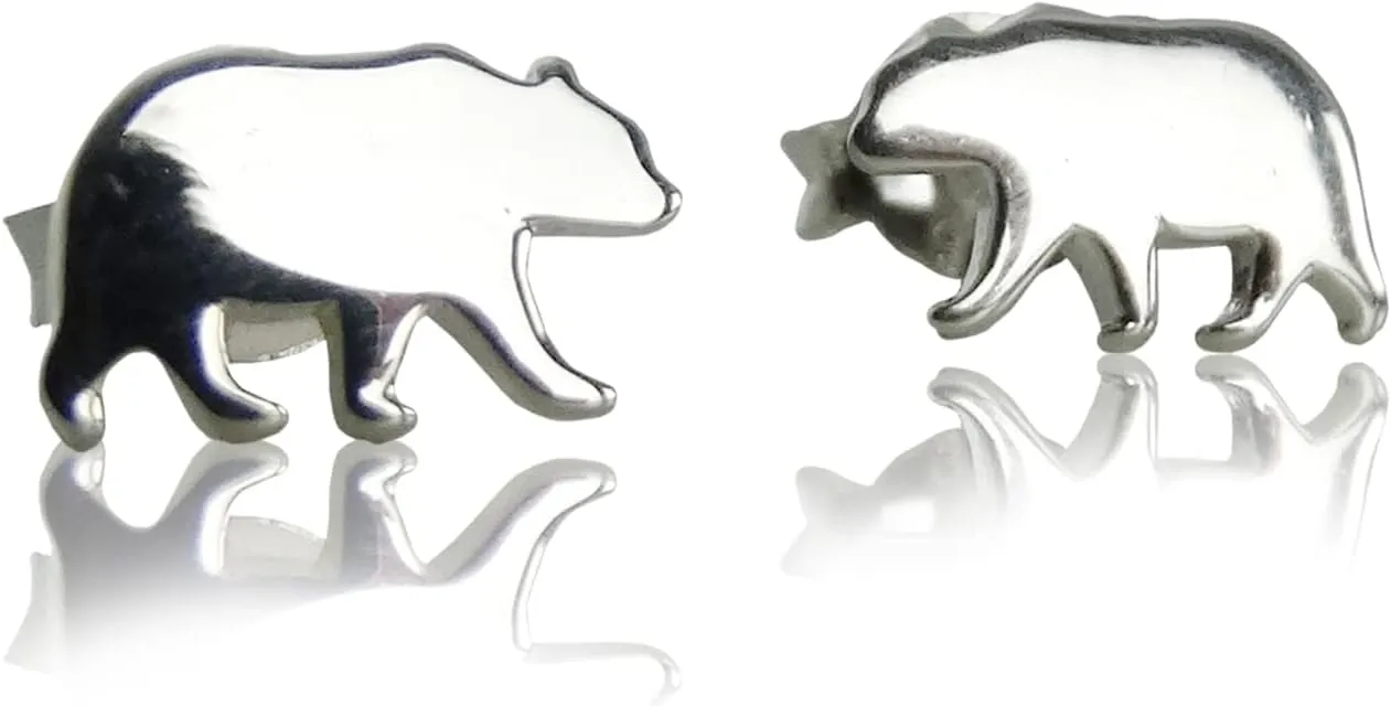 FashionJunkie4Life Sterling Silver Animal Stud Earrings with Butterfly Backs