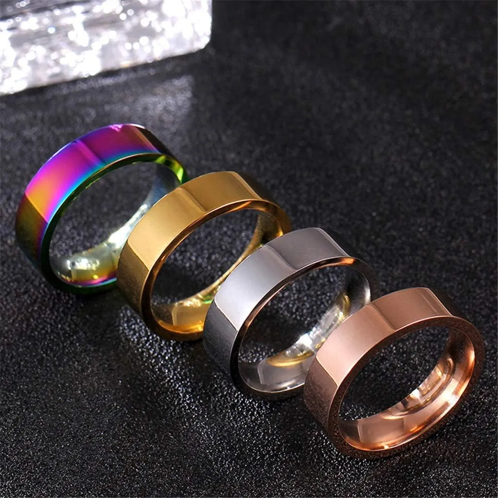 FashionWedding Bands for Women,Chunky Gold Plated Rings Stackable Thick Engagement Anniversary Promise Rings for Her