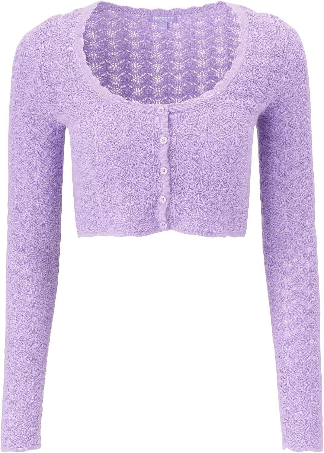 florence by mills Women's Le Pointelle Sweater Lace Cardigan