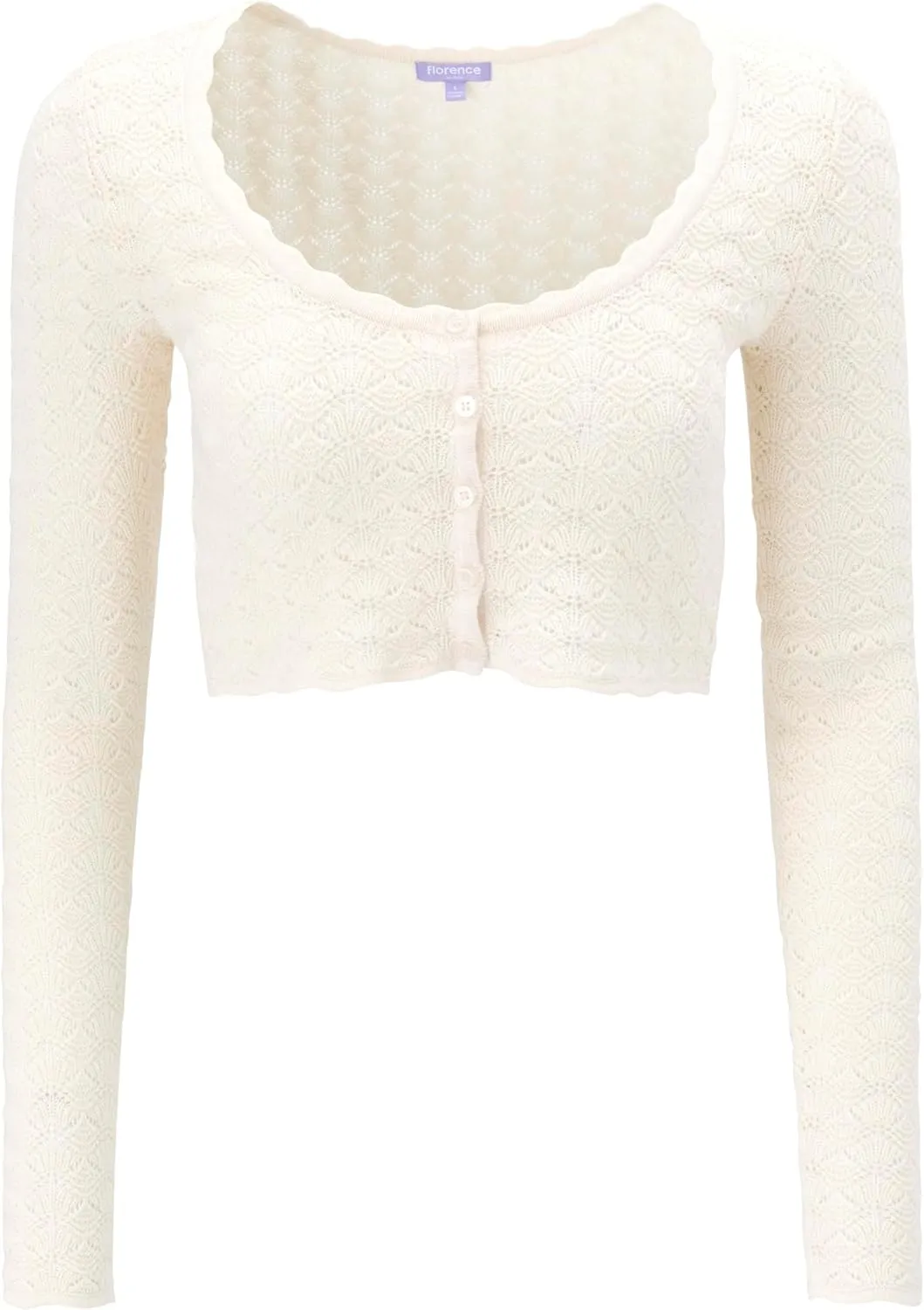 florence by mills Women's Le Pointelle Sweater Lace Cardigan