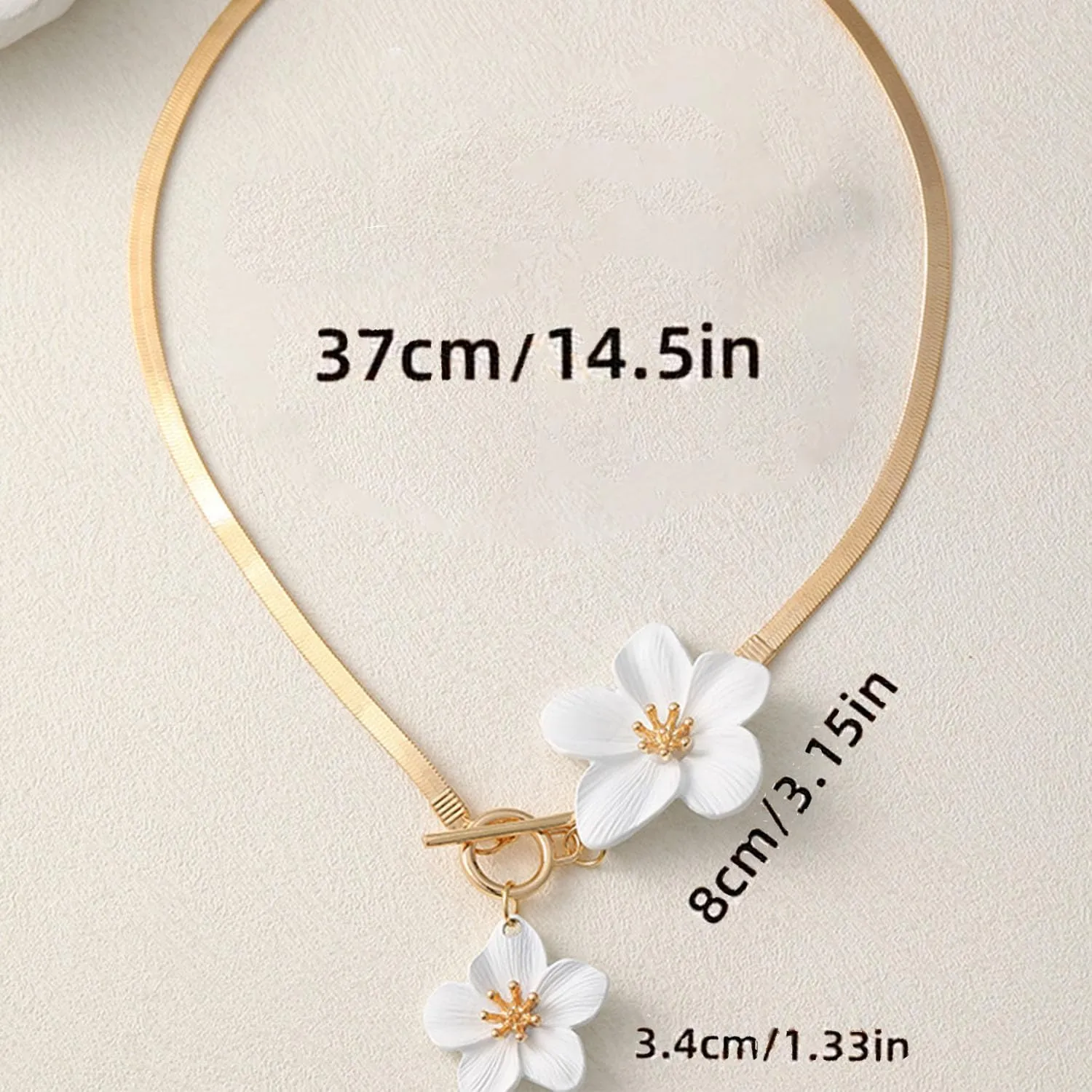 Flower Necklace for Women White Flower Choker Necklace Gold flower Statement Necklaces Summer Charm Necklaces Hawaii Foral Beach Jewelry