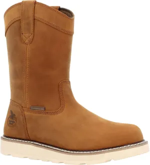 Georgia Boot Core 37 Wedge 10" Steel Toe Waterproof Pull-On Work Boot, Barracuda Gold, Size 8(W)