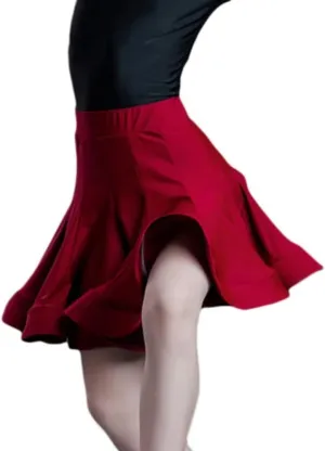 Girls Kids Latin Dance Skirt Ruffle Swing Ballroom Samba Tango Cha-Cha Practice Dancewear