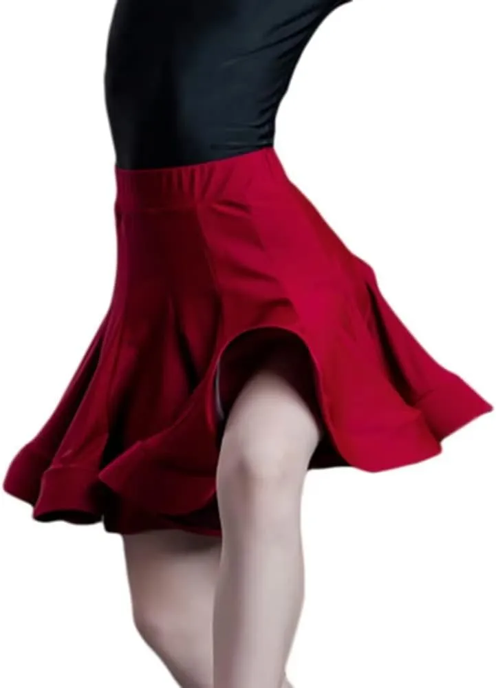 Girls Kids Latin Dance Skirt Ruffle Swing Ballroom Samba Tango Cha-Cha Practice Dancewear