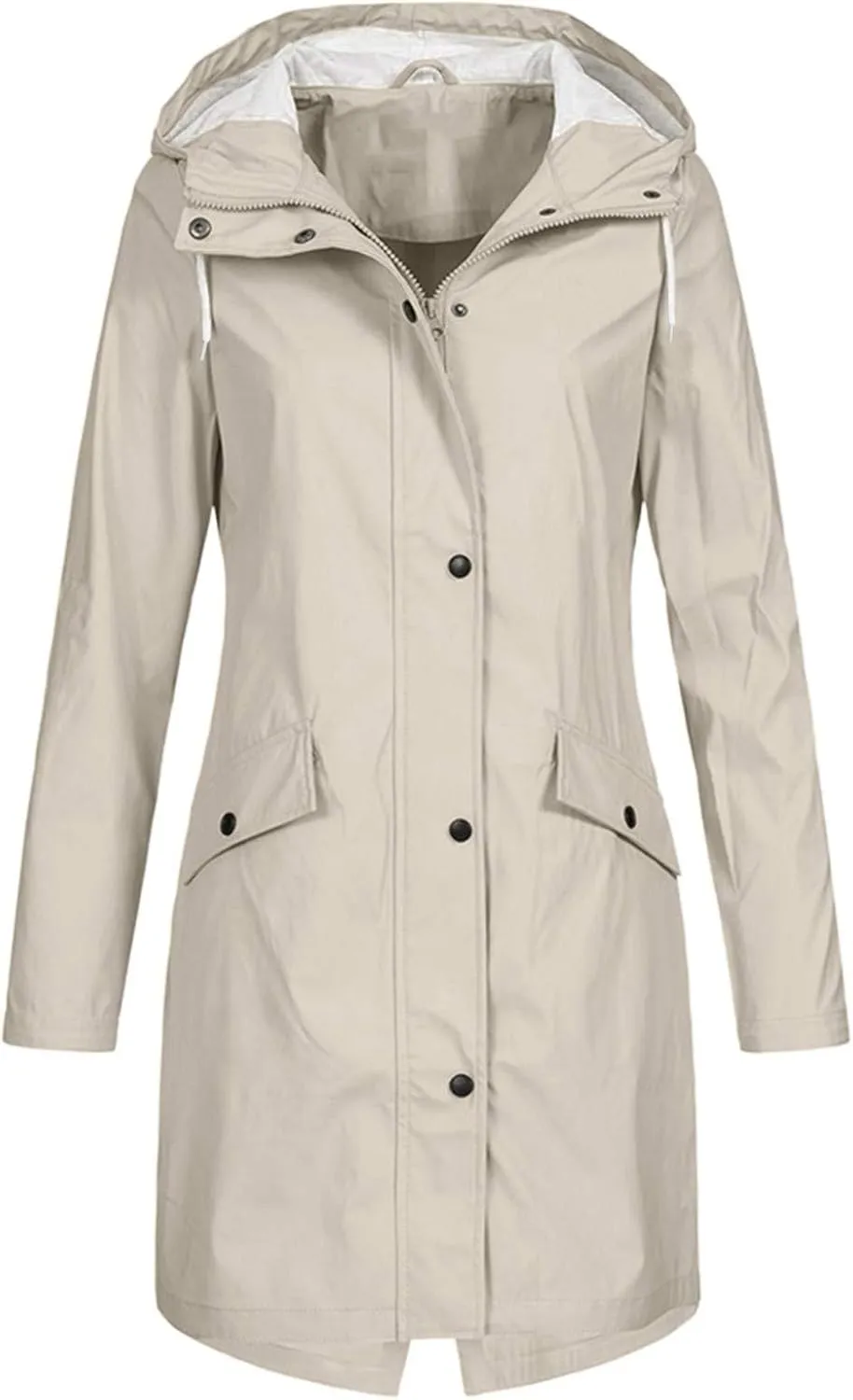 GOKKILRW Womens Rain Coat Waterproof Active Outdoor Hiking Jacket Lightweight Full Zip Fall Winter Outwear Windbreaker Hooded