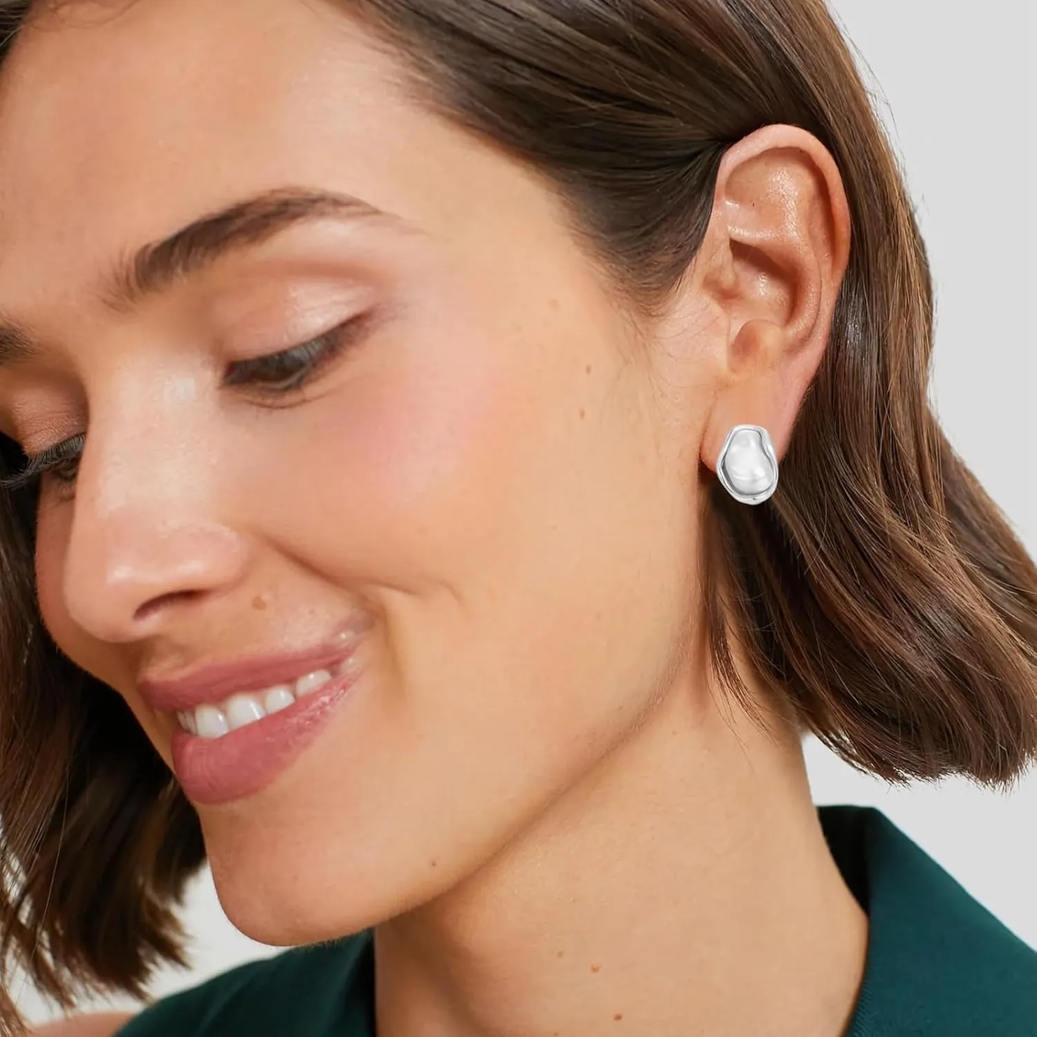 Gold Baroque Pearl Earrings Irregular Pearl Earrings Hypoallergenic for Women Jewelry