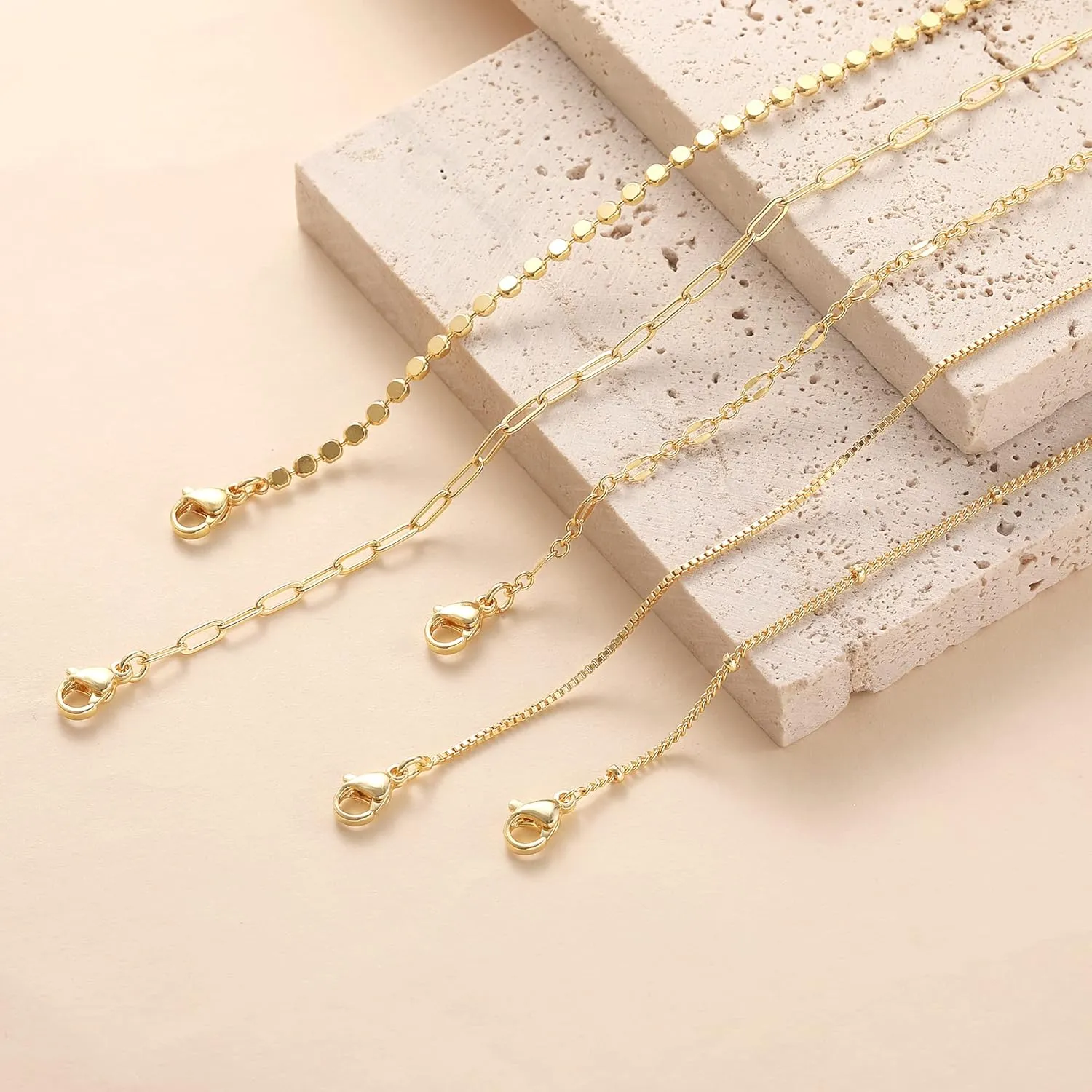 Gold Bracelets for Women, 14K Dainty Gold Plated Stackable Bracelets for Women Trendy Waterproof CZ Tennis Bracelet Set Tiny Heart Paperclip Box Chain Adjustable Bracelets Minimalist Cute Jewelry