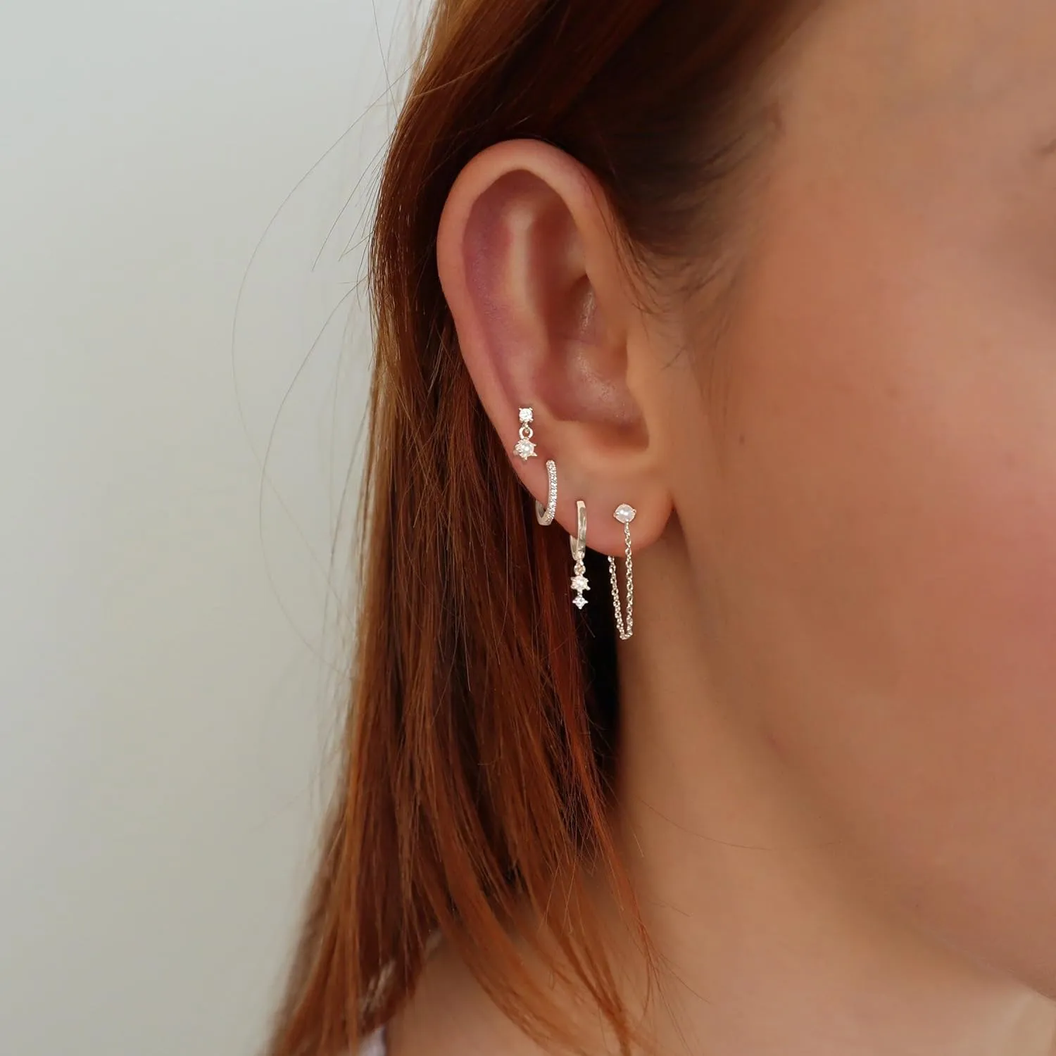 Gold Earrings for Women Trendy,Dainty Dangle Earrings 14K Gold Plated Huggie Hoop Earrings Hypoallergenic Cartilage Earring Set Cute Drop Dangle Earrings Simple Cross Heart Earrings Jewelry