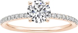 Gold Plated Engagement Ring for Women,Eternity Promise Rings for Her Round Cut Cubic Zirconia Inaid Wedding Anniversary Bands
