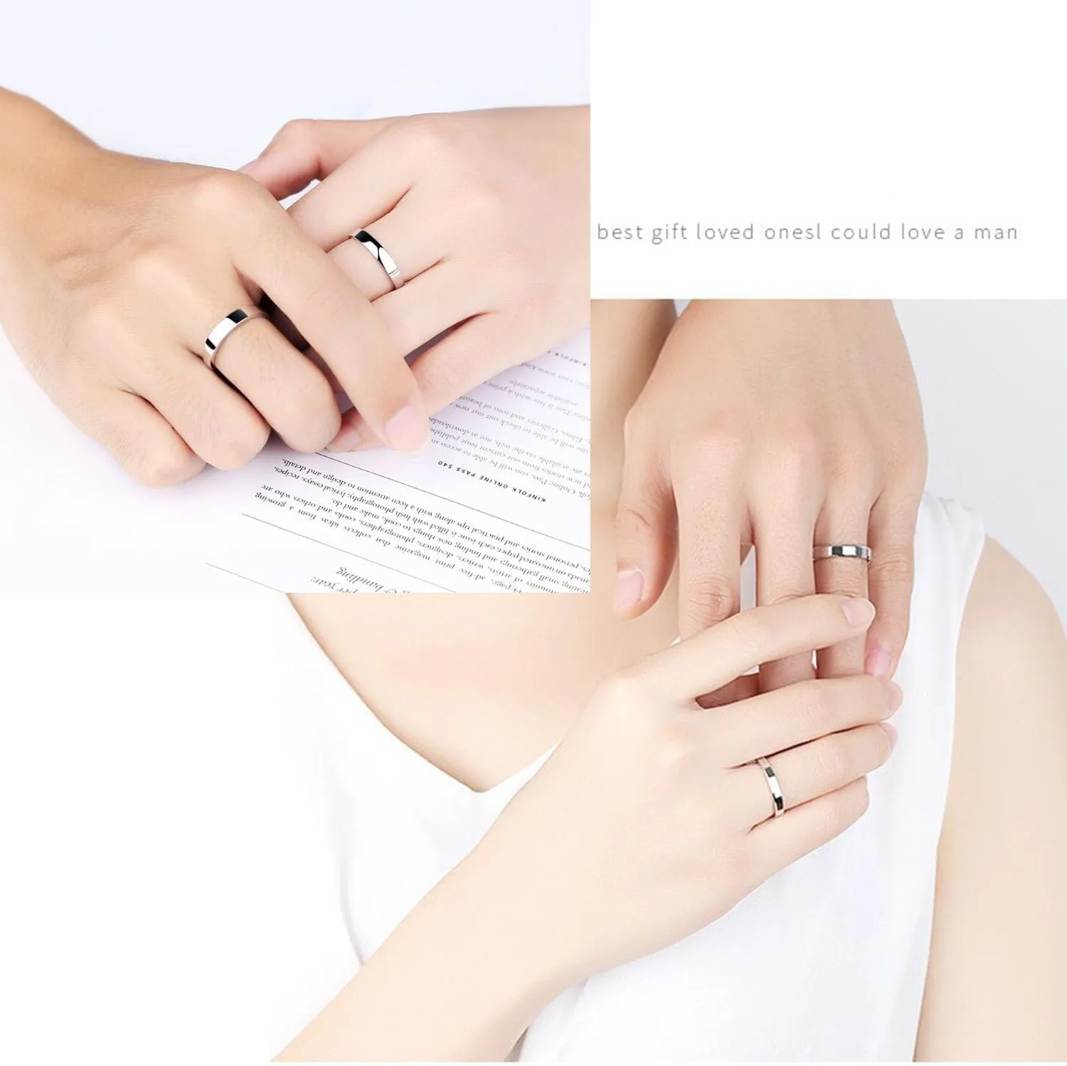 Gold Rings Set for Women Stackable Wedding Bands Rings Stainless Steel Chunky Knuckle Pinky Promise Ring Set for Women Men Jewelry Gift Size 6/7/8/9