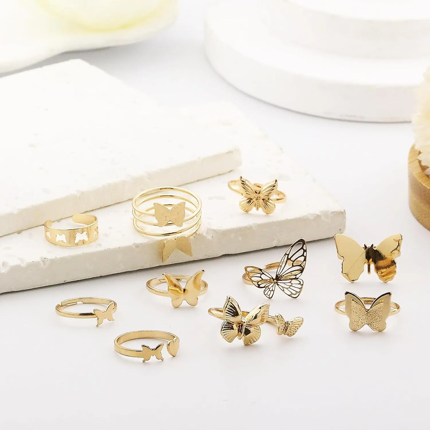 Gold Silver Rings Set for Women Vintage Gold Stacking Knuckle Rings Boho Trendy Dainty Cute Sparkling Aesthetic Finger Rings Jewelry Prom Costume Accessories