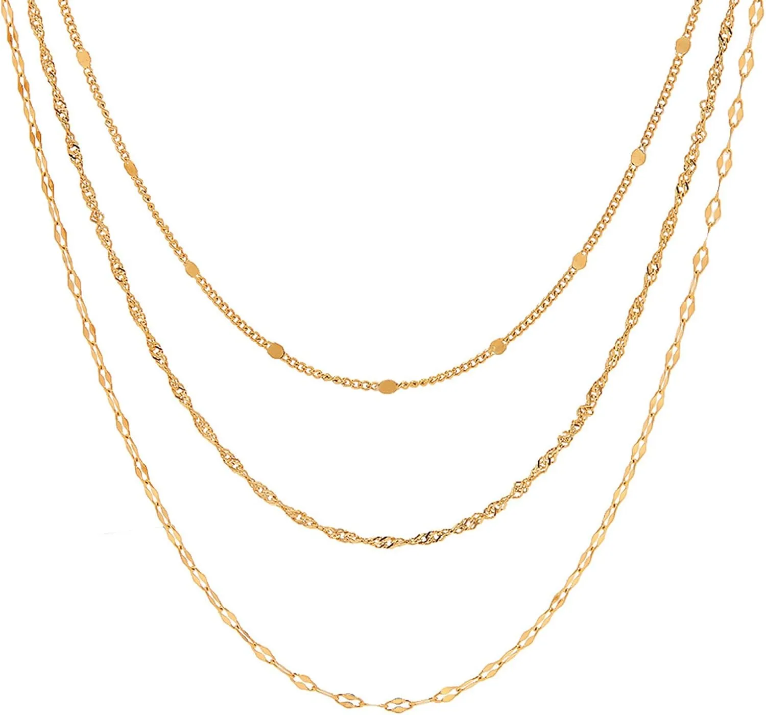 Gold Snake Bone Chain - Dainty Herringbone Necklace, Thin Gold Chain, Personalized Fashionable Classic Bead Charm Trend Jewelry