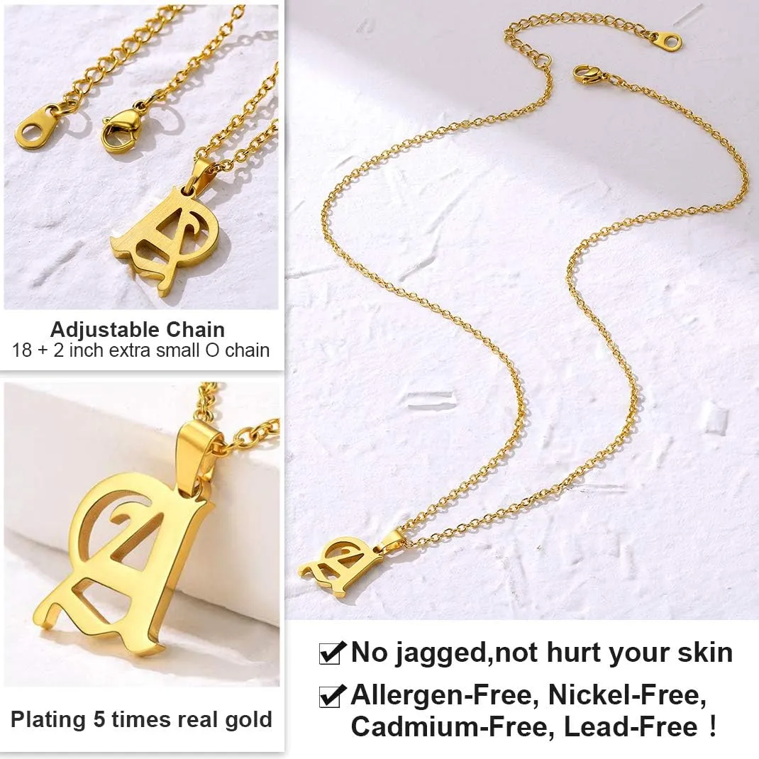 GOLDCHIC JEWELRY Initial Necklace for Women, Gold Letter Charm Chain Necklaces for Mother Wife