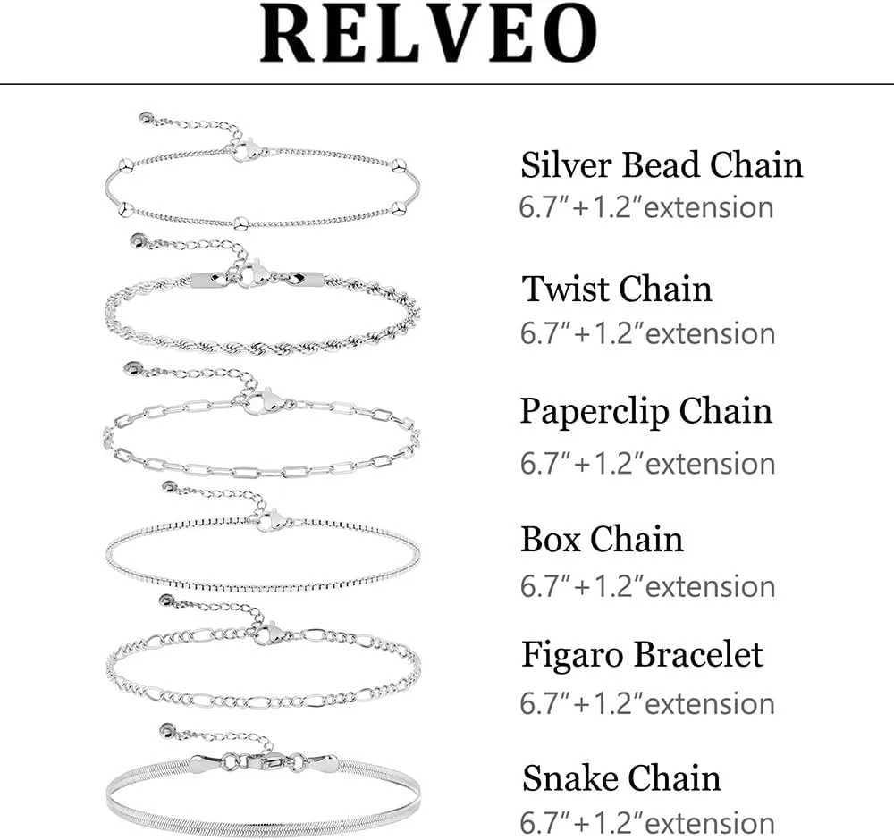 Gold/Silver Bracelets for Women,14K Real Gold Plated Bracelets Stack Trendy Jewelry Sets Stackable Snake Chain Figaro Paperclip Link Chain Adjustable Bracelet Pack Jewelry for Women