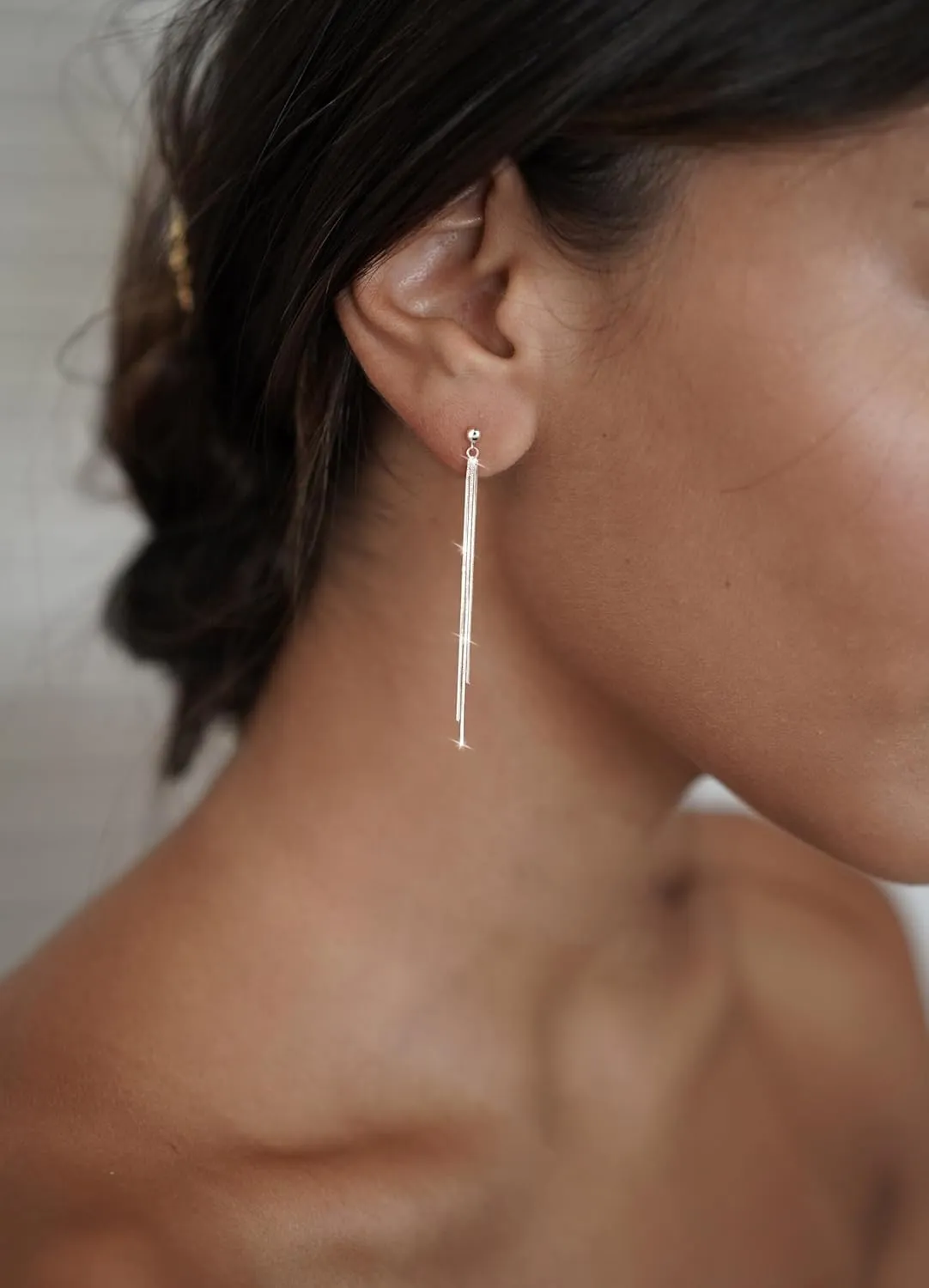 Gold/Silver Dangle Earrings for Women Dainty Long Hanging Chain Earrings Trendy Hypoallergenic Dangling Pearl Threader Earrings for Women Non-Tarnish Jewelry