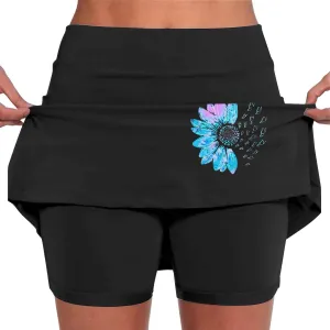 Golf Skirts for Women High Waistd Midi Tennis Skorts with Pockets Tum Control Stretchy Aline Yoga Skirt with Shorts