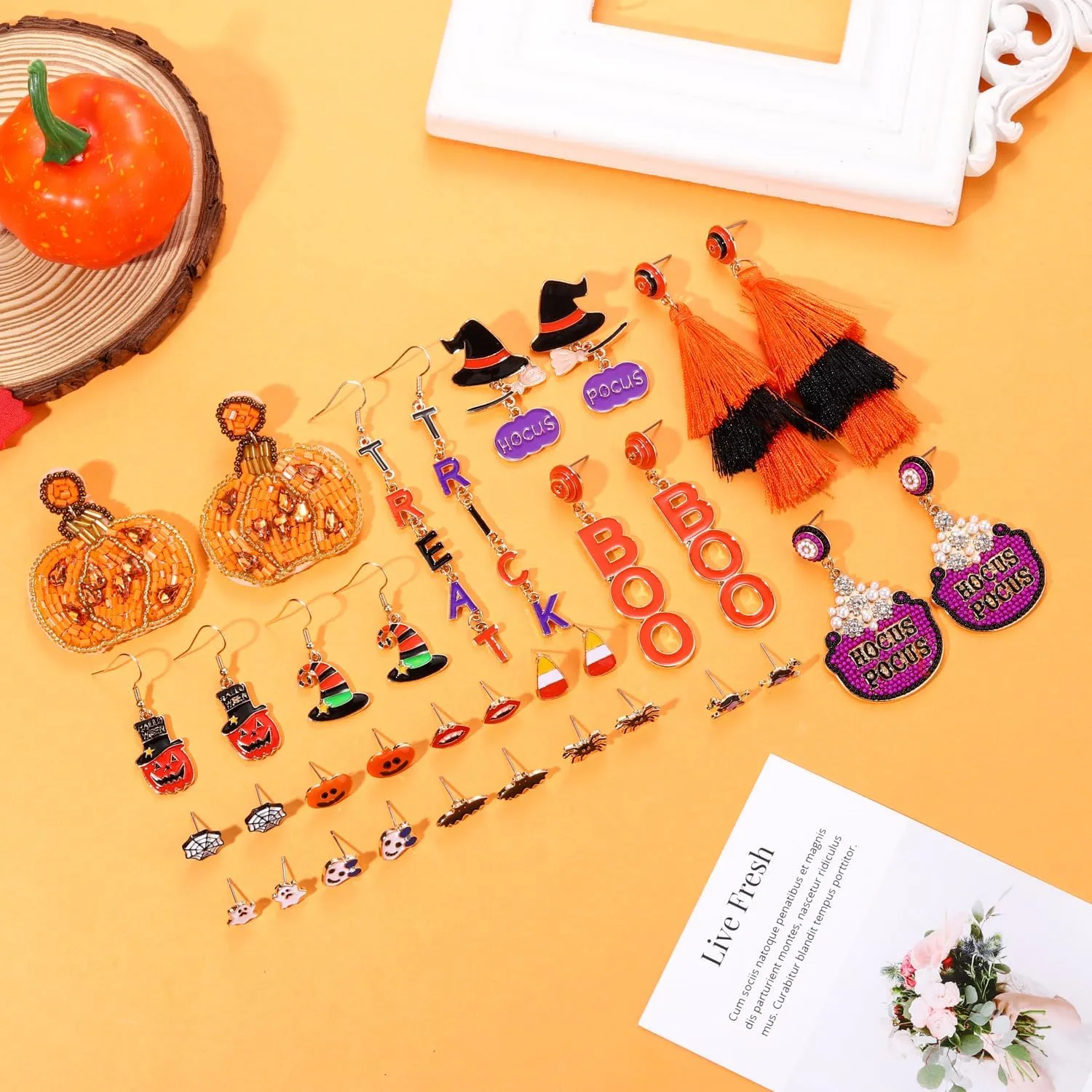 Halloween Earrings for Women Halloween Accessories Spooky Boo Ghost Pumpkin Hocus Pocus Earrings Costume Party Accessory Holiday Halloween Jewelry Gifts