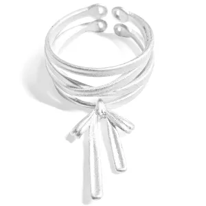 Handmade 925 Sterling Silver Rings For Women Bow Rings With Pendant Hollow Rings Multi Layered Rings Sweety Finger Rings Open Adjustable Rings For Women Statement Rings Elegant Jewelry Gifts For Women