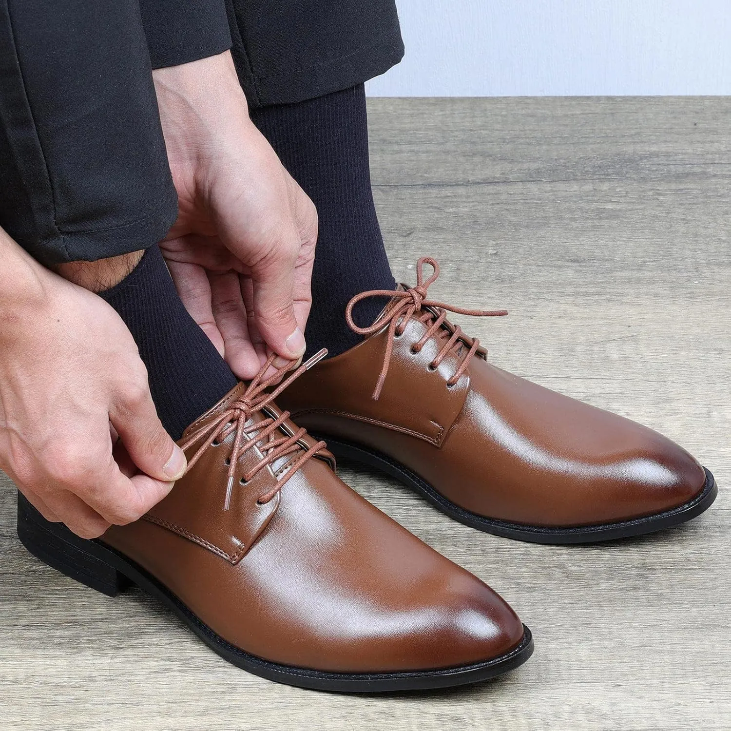 Handshop 3 Pairs Dress Shoe Laces | 3/32" Thin Round Waxed Shoelaces | 15 Colors in 23"- 63"