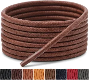 Handshop 3 Pairs Dress Shoe Laces | 3/32" Thin Round Waxed Shoelaces | 15 Colors in 23"- 63"