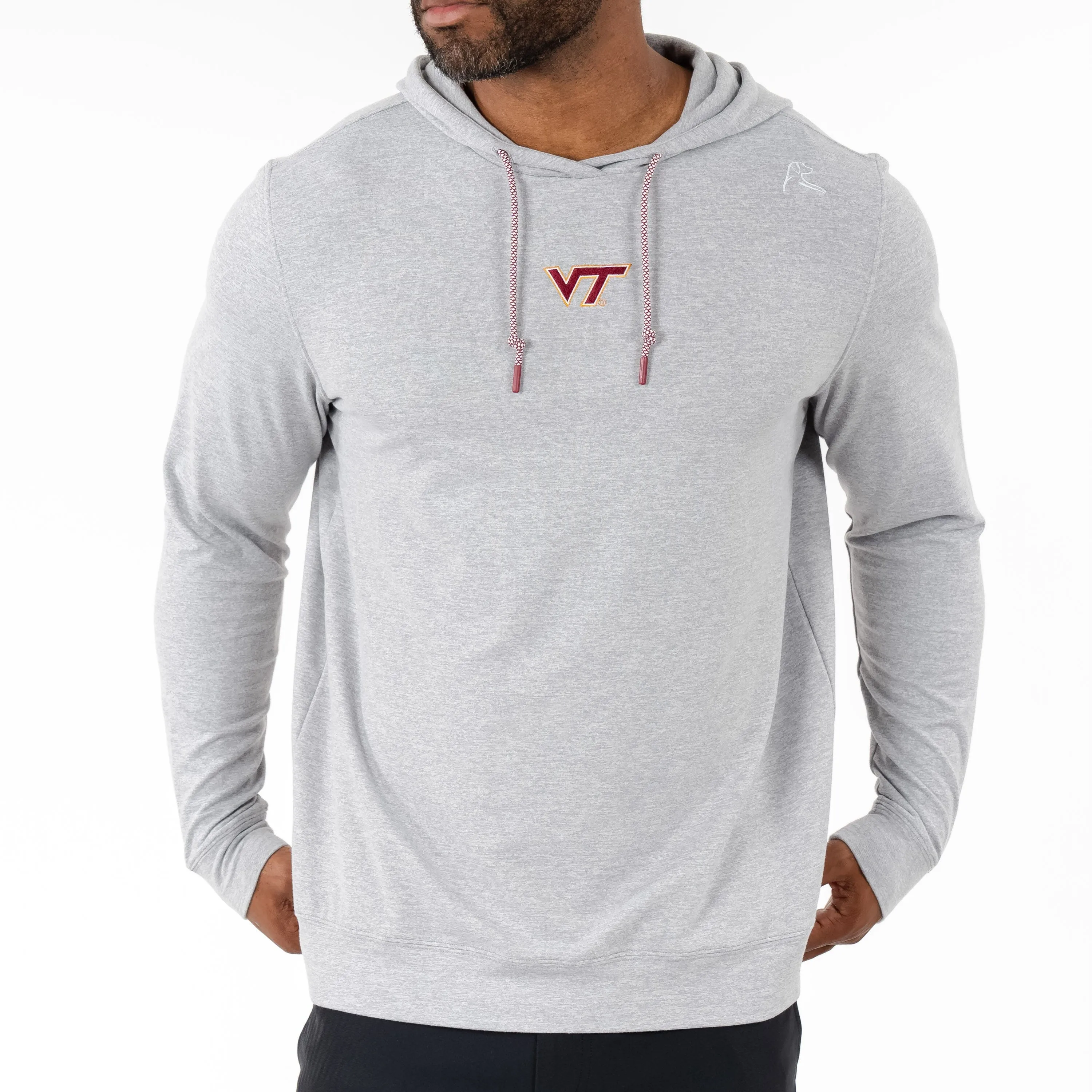 Hesi Collegiate Hoodie - Virginia Tech | Heather - Stainless Steel/White - Virginia Tech - 1